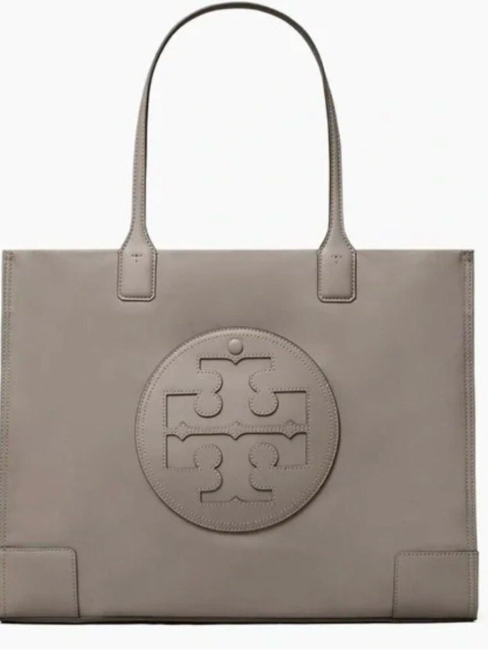 Tory Burch Slate Gray Nylon Logo Tote Small